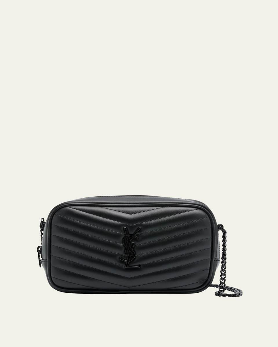 Lou Mini YSL Camera Bag in Smooth Quilted Leather